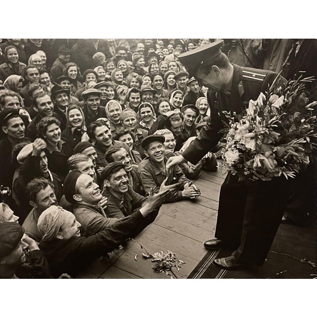 Samariy Gurariy, Large Silver Gelatin Photograph Russian USSR Soviet Parade Yuri Gagarin Photo For Sale