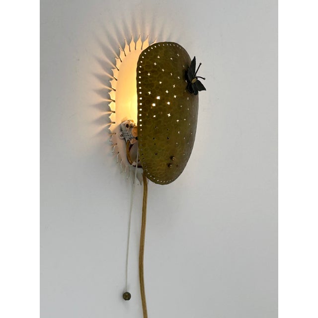 Mid-Century Modern Perforated Brass Papillon Sconce, Sweden, 1960s For Sale - Image 14 of 18