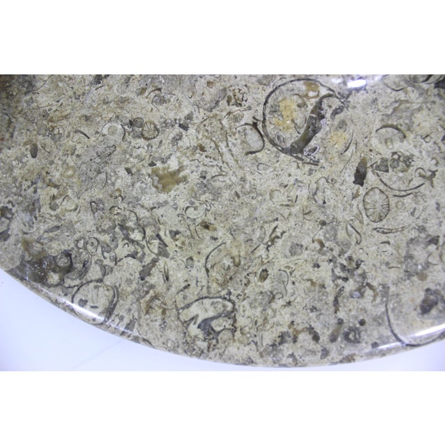 Late 20th Century Large Fossil Stone Shallow Bowl or Plate For Sale - Image 5 of 8