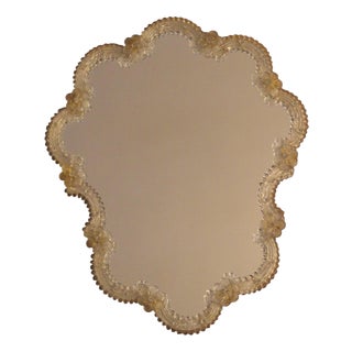 Vintage Venetian Mirror with Small Flowers, 1950 For Sale