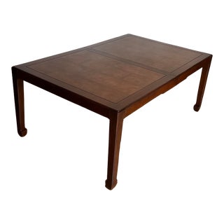 Vintage Tai Ming Walnut Burlwood Inlaid Asian Dining Table by Drexel For Sale