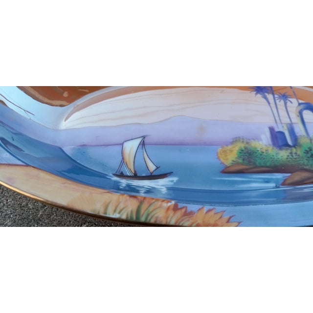 1920s Noritake Morimura Relish / Vanity Dish Egyptian Revival Japanese Luster Ware For Sale - Image 11 of 14