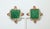 Late 20th Century Francesca Romana Gold Plated Clip-on Earrings With Emerald Green Glass For Sale - Image 5 of 11