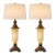 Late 20th Century Neoclassical Revival Fluted Glass Table Lamps With Bronze Bases, 30” - a Pair For Sale
