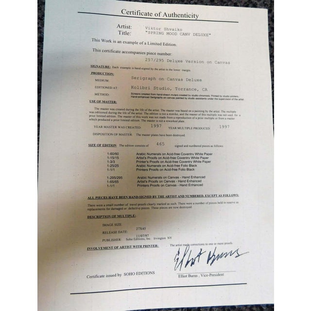 Viktor Shvaiko Spring Mood Framed Canvas Hand Signed Fine Art For Sale In Denver - Image 6 of 6