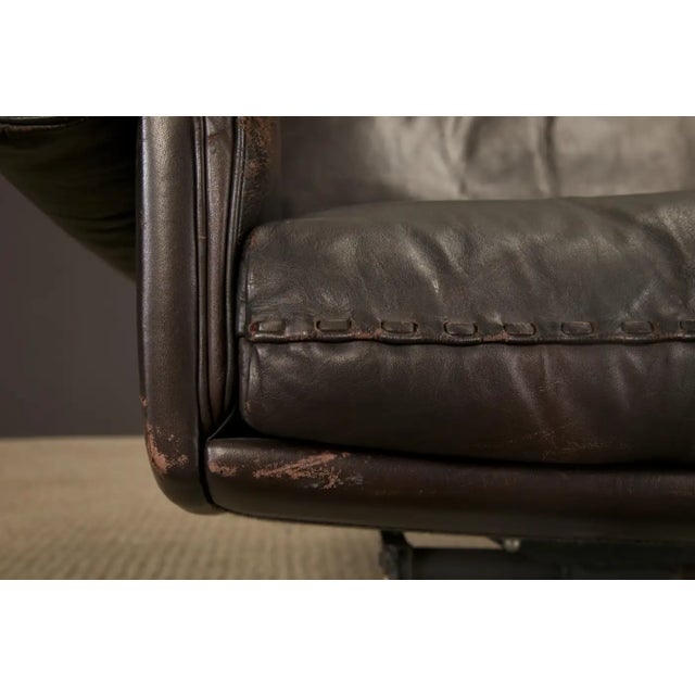 De Sede Ds-31 Swivel Chair in Hand-Stitched Dark Brown Leather Switzerland 1970s For Sale - Image 13 of 16
