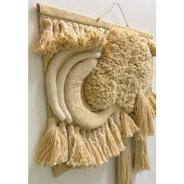 Dan Friedman Large Fiber Art Wall Hanging, Wool, Cotton & Wood, 1970s For Sale - Image 17 of 18
