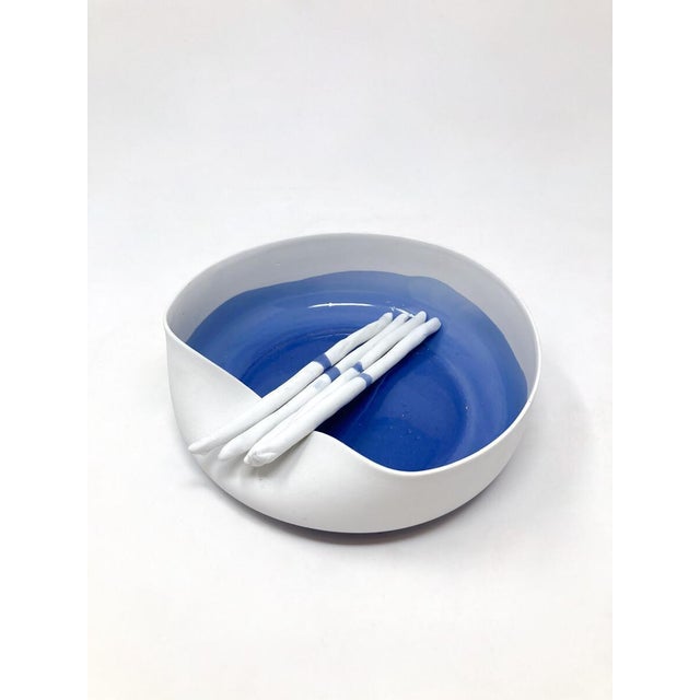 Ceramic Mid-Century Modern Porcelain Dish attributed to Piet Stockmans, 1991 For Sale - Image 7 of 8