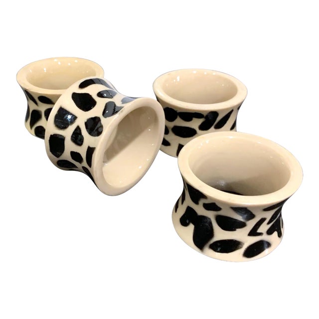 Vintage Leopard Spots Napkin Rings - a Set of 4 For Sale