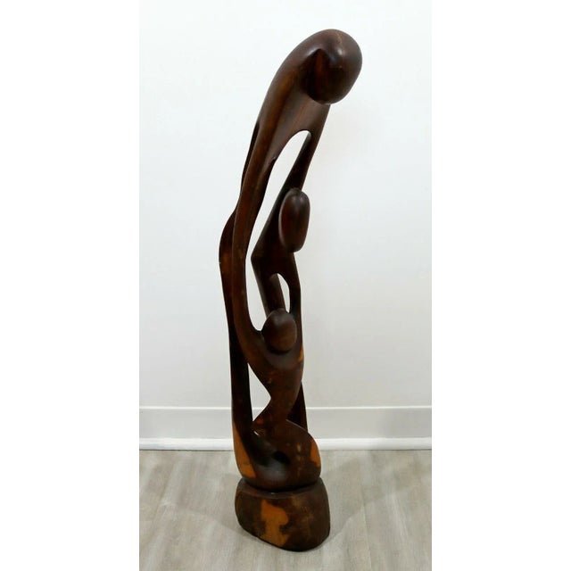 Mid Century Modern Abstract Figurative Wood Carving Floor Sculpture For Sale - Image 4 of 10