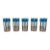 Vintage Mid-Century Modern Blue Geometric Highball Glasses - Set of 5 For Sale