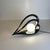 Art Deco style Italian heart shaped orb table lamp in iridescent black ceramic and opalin in the style of Harris Lamps...