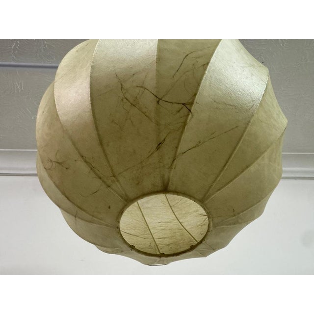 Mid-Century Modern Italian Round Cocoon Pendant Lamp, 1960s For Sale - Image 6 of 9
