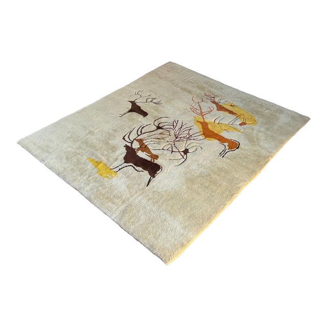 Olga Fisch Modernist Ecuadorian Handwoven "Caverna" Rug, Ecuador, c.1955 For Sale