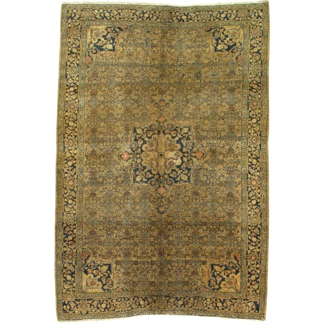 Late 19th Century Antique Persian Bidjar Rug - 4′6″ × 6′7″ For Sale