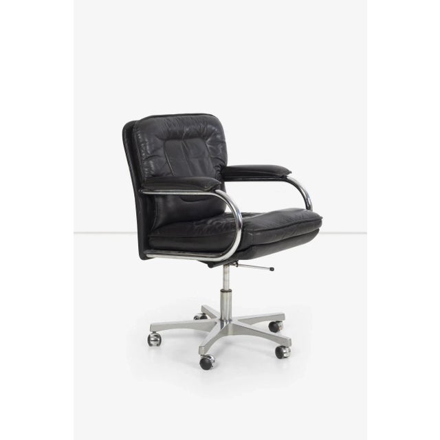 Animal Skin Frank Mariani Leather Desk Chair For Sale - Image 7 of 13