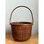 Contemporary Vintage Woven Rattan Nantucket Basket With Handle For Sale - Image 3 of 12
