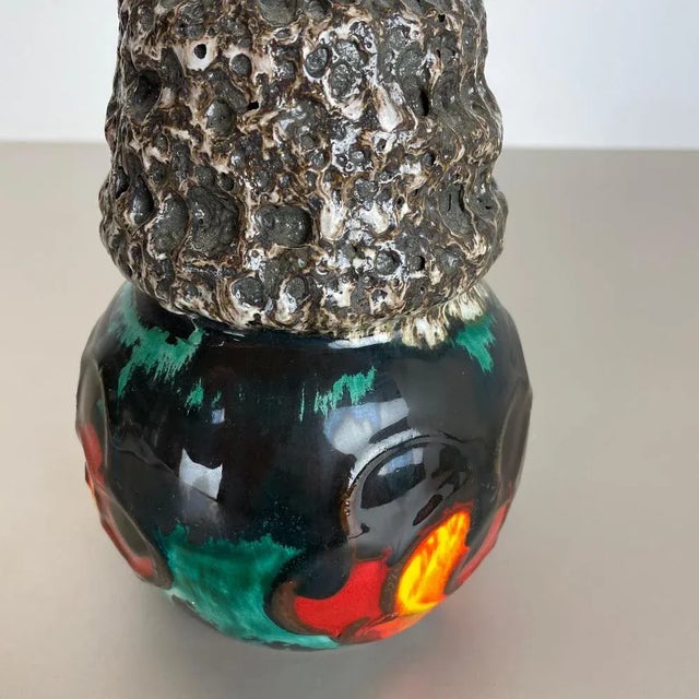 German Vintage Pottery Fat Lava Vase from Scheurich WGP, 1970s For Sale - Image 14 of 18