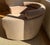 Roche Bobois Circular Swivel Chair in Camel Toned Suede For Sale - Image 4 of 16