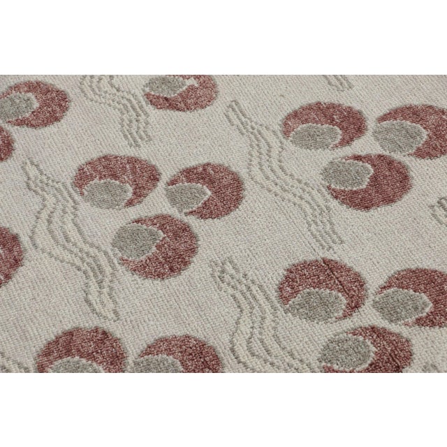 Modern Rug & Kilim's Distressed Runner Rug, Gray and Red Chintamani Patterns For Sale - Image 3 of 7
