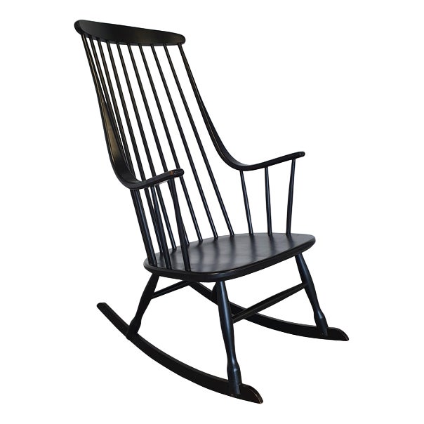 Black Rocking Chair by Lena Larsson for Nesto, 1960s For Sale