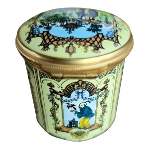 Bilston & Battersea English Fine Enamel Round Box W/Lid