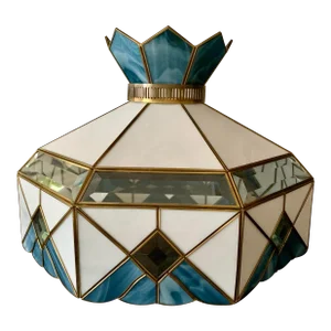 Early 20th Century Tiffany Style Stained Glass Lamp Shade