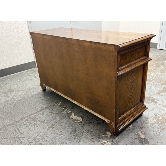 Brown Century Furniture English Tudor Style Oak Wood Sideboard For Sale - Image 8 of 12