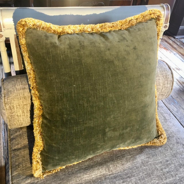 22" Down Vintage Asian Silk Pillow For Sale - Image 4 of 7