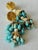 Vintage 1950s Faux Turquoise Chandelier Clip-on Earrings, Gold-Tone, Pair For Sale - Image 10 of 16