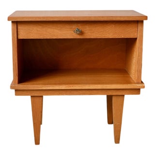 Vintage Wooden Bedside Table with Niche and Drawer, 1960s For Sale