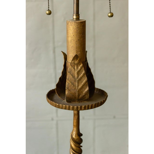 Sculptural Gilt Iron Floor Lamp For Sale - Image 4 of 8