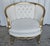 French Gilded Wood Louis XV Style, Fauteuil Marquise Pair of occasional Chairs, This rare and beautiful French Louis XV...