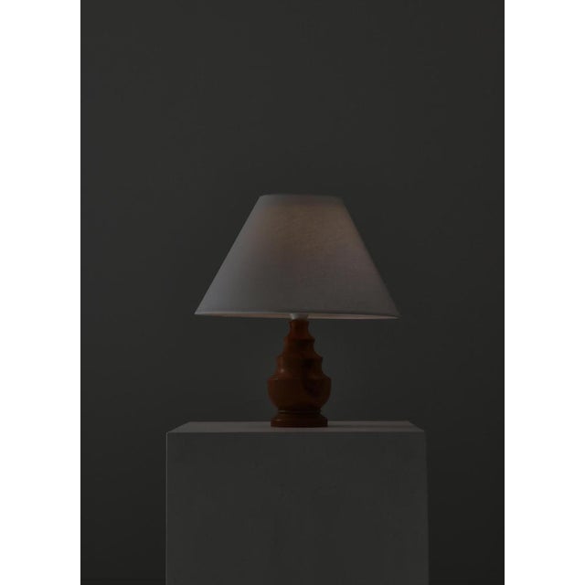 Scandinavian Turned Wooden Table Lamp, Denmark, 1940s For Sale - Image 9 of 14