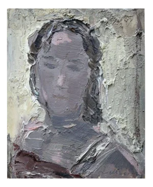 Janis Mednis, Women's Portrait, 1960s, Oil on Cardboard