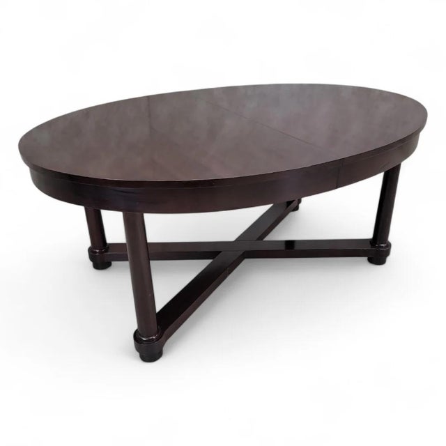 Vintage Art Deco Barbara Barry Oval Mahogany 2 Leaf Extension Dining Table The Vintage Art Deco Barbara Barry Oval...