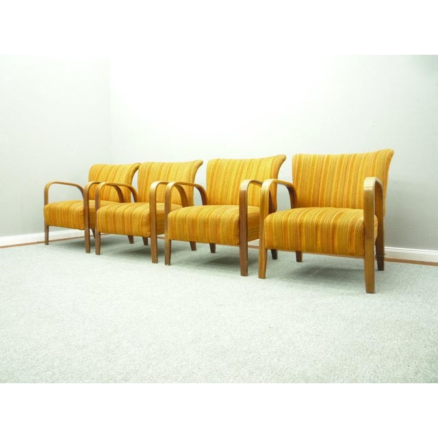 French Armchairs by Hugues Steiner for Steiner, 1940s, Set of 4 For Sale - Image 13 of 15