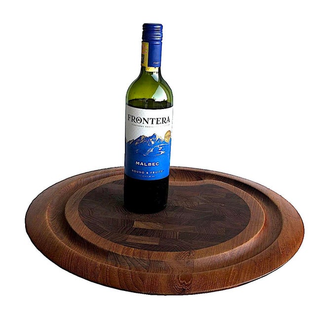 1960s Mid 20th Century Danish Teak Round Carving/Charcuterie Board, Designed by Jens Quistgaard for Dansk For Sale - Image 5 of 14