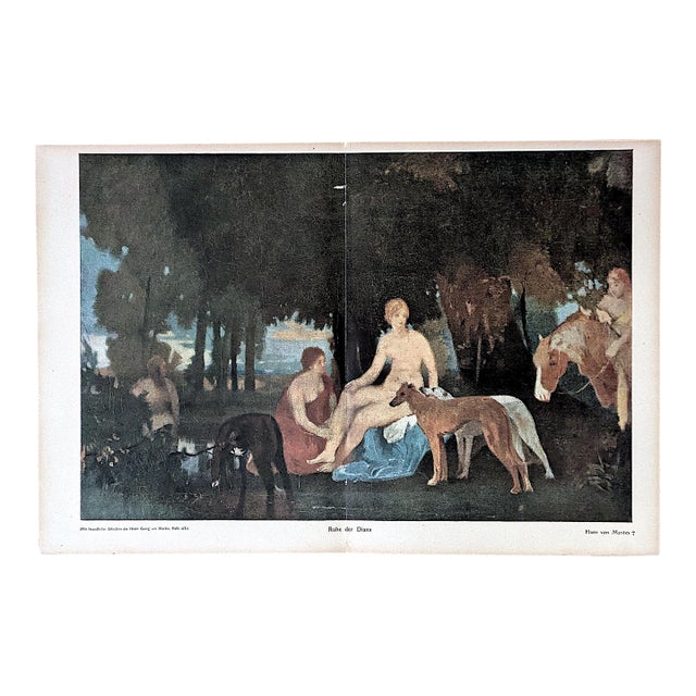 Jugend Magazine 1909 Hans Von Marees "The Bath of Diana" Print For Sale
