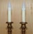 Stunning pair of vintage Corinthian Pillar table lamps which are circa 1900 and converted from very old candle holders...