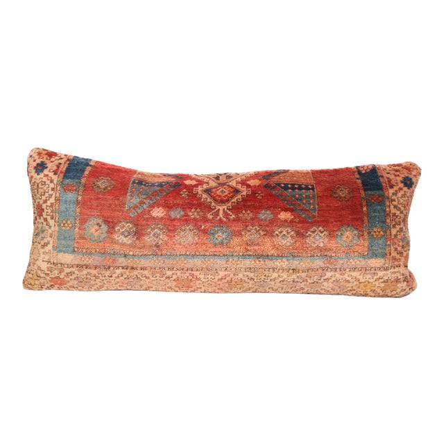 Antique Kurdish Lumbar Rug Pillow - 16'' X 43'' For Sale
