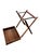 Brown Vintage Campaign-Style Butler’s Tray Table – Mahogany Folding X-Frame With Brass Hardware, Removable Serving Tray For Sale - Image 8 of 12