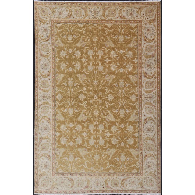 Vintage Hand-Knotted Amritsar Rug With All-Over Floral Design in Neutral Tones For Sale - Image 12 of 12