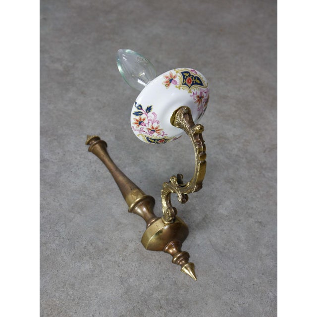 Mid-Century Italian Brass and Ceramic Sconces, Set of 2 For Sale - Image 11 of 13