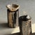 Side Table in Black Petrified Wood with Beige Stripes and Sides For Sale - Image 16 of 18