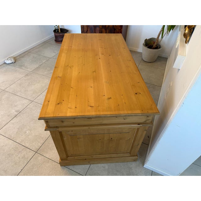 Brown Gründerzeit Desk in Softwood, 1970s For Sale - Image 8 of 11