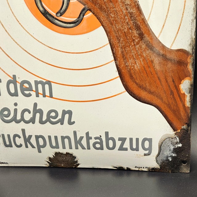 Diana Air Rifle Advertising Sign in Enamel, 1940s For Sale - Image 3 of 4
