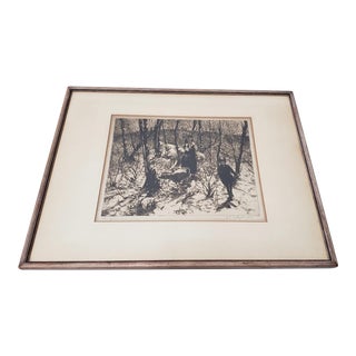 John Edward Costigan (American, 1888-1972) "Springtime" Signed Etching C.1930s For Sale