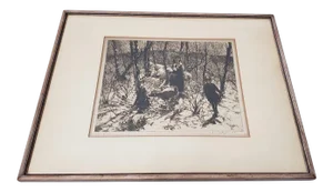John Edward Costigan (American, 1888-1972) "Springtime" Signed Etching C.1930s