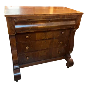 American Empire Flame Mahogany Chest of Drawers.